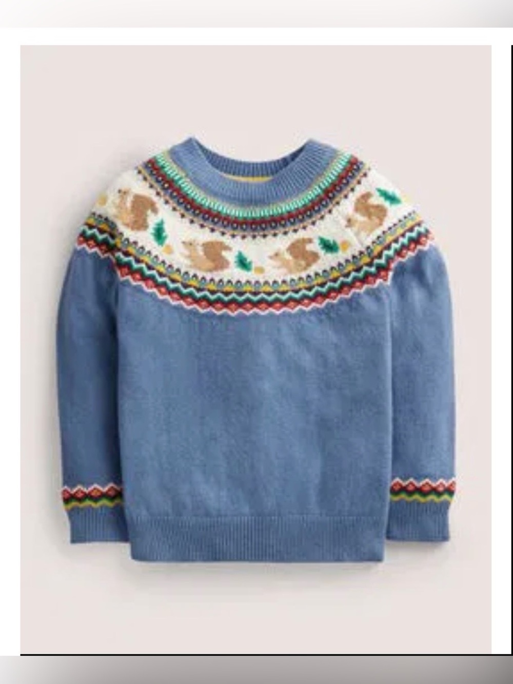 Mini Boden blue Fair Isle pullover sweater